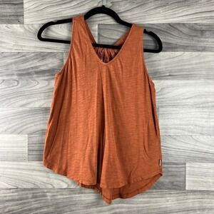 Eddie Bauer Tank Top Womens XS Orange Sleeveless Pullover Racerback V Neck Swing